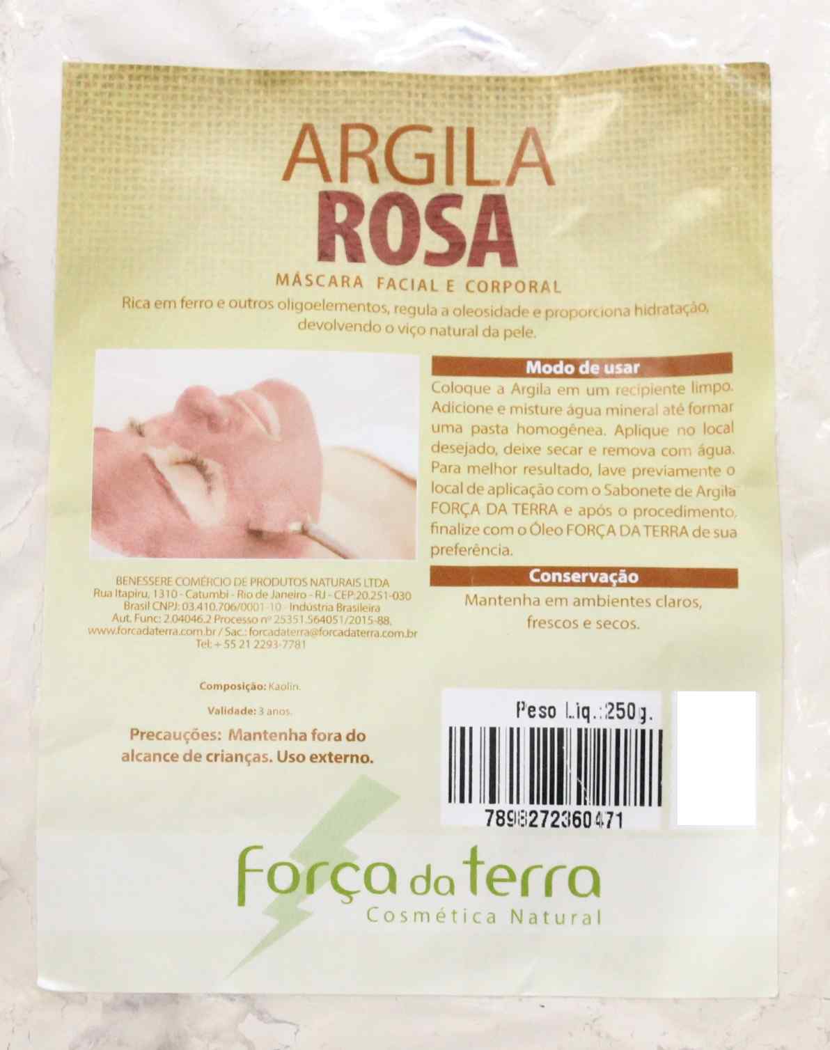 Argila Rosa de 250 g - Força da Terra