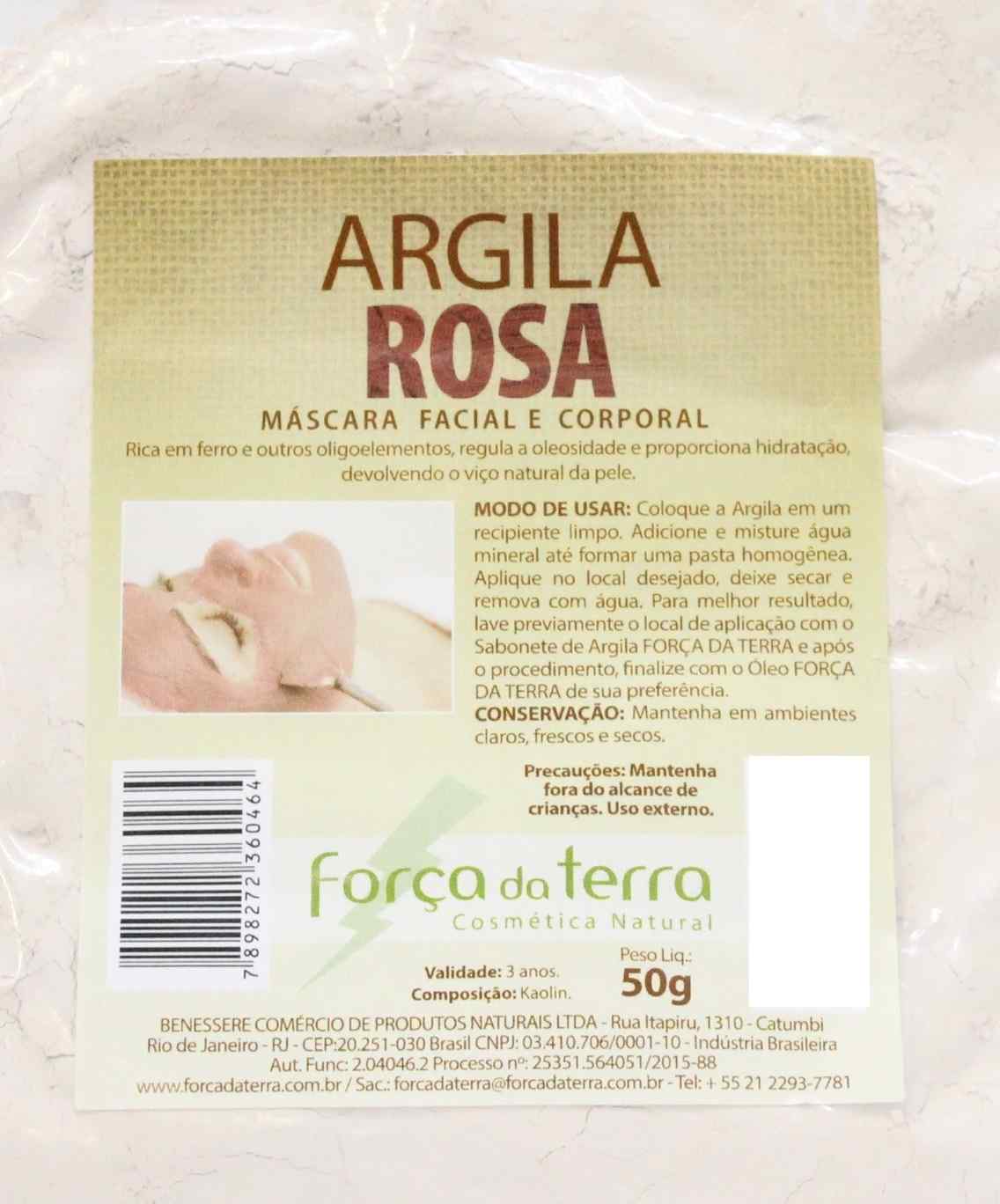 Argila Rosa de 50 g - Força da Terra